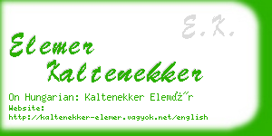 elemer kaltenekker business card